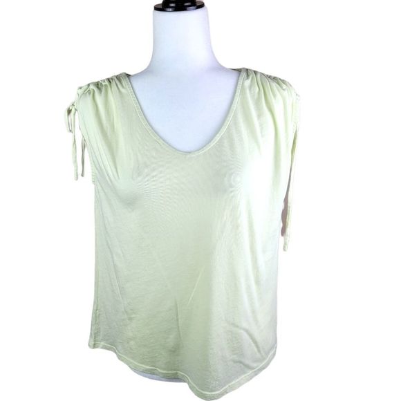 Bobi Los Angeles Mellow Yellow Shoulder gathered Muscle Tee - Picture 1 of 7